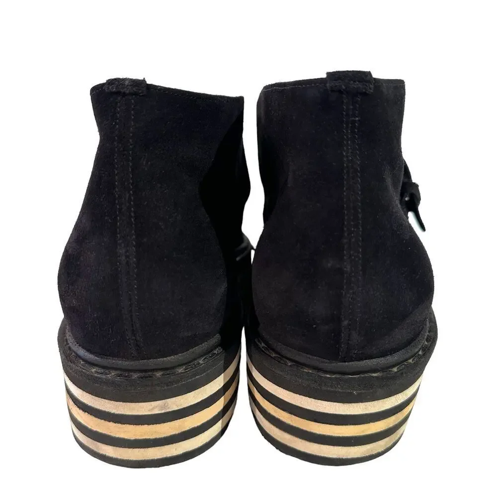 RARE Saint Laurent Paris Munkstrap Striped Platform Creepers Size 41-8